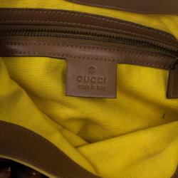 مملوكة مسبقًا Gucci Yellow Bamboo and Woven Trim Hobo