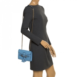 Pre Owned حقيبة كتف غوتشي إيميلي جلد غوتشيسيما بنية متوسطة بسلسلة