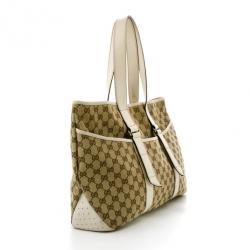 Pre Owned Gucci Monogram Medium Perforated Shopper