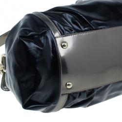 Pre Owned حقيبة غوتشي جلد أسود يد علوية ديالوكس أيفوري بوب بامبو