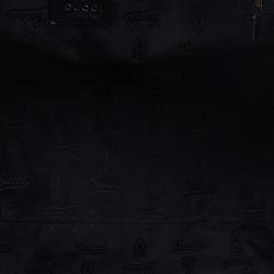 Pre Owned حقيبة غوتشي جلد أسود يد علوية ديالوكس أيفوري بوب بامبو