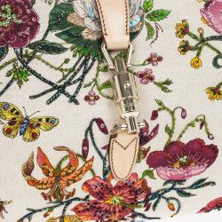 مملوكة مسبقًا Gucci Limited Edition Jackie O Bouvier Botanical Floral Beaded/Embroidered Hobo Bag