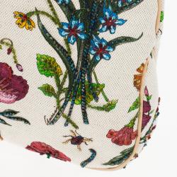 مملوكة مسبقًا Gucci Limited Edition Jackie O Bouvier Botanical Floral Beaded/Embroidered Hobo Bag