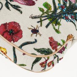 مملوكة مسبقًا Gucci Limited Edition Jackie O Bouvier Botanical Floral Beaded/Embroidered Hobo Bag