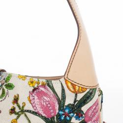 مملوكة مسبقًا Gucci Limited Edition Jackie O Bouvier Botanical Floral Beaded/Embroidered Hobo Bag