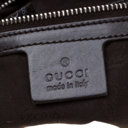 Pre Owned Gucci Beige/Black GG Canvas and Leather GG Twins Medium Hobo