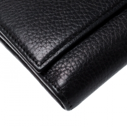 مملوكة مسبقًا محفظة غوتشي قلاب كونتيننتال سوهو جلد سوداء