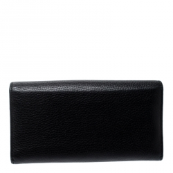 مملوكة مسبقًا محفظة غوتشي قلاب كونتيننتال سوهو جلد سوداء