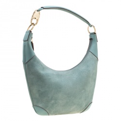 Pre Owned حقيبة غوتشي جلد نوبك زرقاءG فاتحة