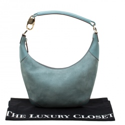 Pre Owned حقيبة غوتشي جلد نوبك زرقاءG فاتحة