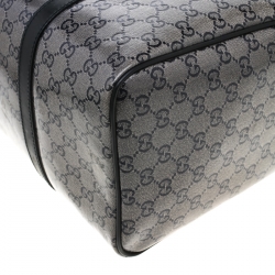 مملوكة مسبقًا حقيبة غوتشي جوي بوسطن متوسطة جلد غوتشيسيما سوداء/ رمادية