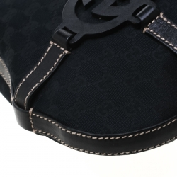 Pre Owned Gucci Black GG Canvas Royal Hobo