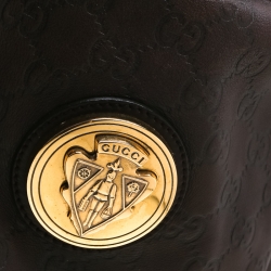 مملوكة مسبقًا حقيبة غوتشي متوسطة هيستريا جلد بنية داكنة