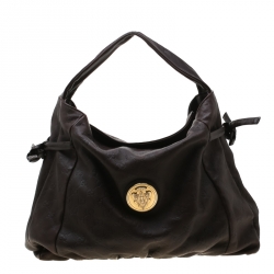 مملوكة مسبقًا حقيبة غوتشي متوسطة هيستريا جلد بنية داكنة