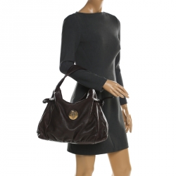 مملوكة مسبقًا حقيبة غوتشي متوسطة هيستريا جلد بنية داكنة