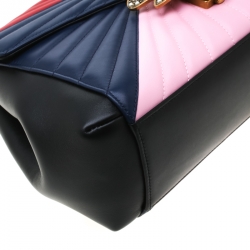 Pre Owned Gucci Multicolor Leather Queen Margaret Bamboo Top Handle Bag