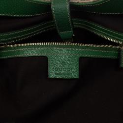 Pre Owned Gucci Canvas Monogram Bardot Green Bag