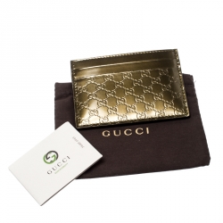 Gucci Olive Green Microguccissima Patent Leather Card Holder