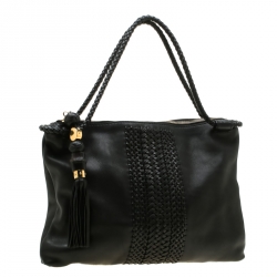 مملوكة مسبقًا Gucci Black Leather Medium Handmade Shoulder Bag