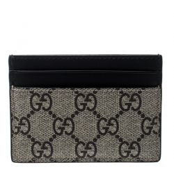 Gucci Beige/Black Kingsnake Print GG Supreme Canvas 4CC Cardholder