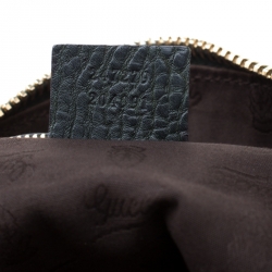 Pre Owned Gucci Beige/Green GG Canvas and Leather Charm Dome Satchel