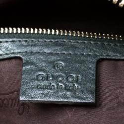 Pre Owned Gucci Beige/Green GG Canvas and Leather Charm Dome Satchel