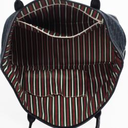 Pre Owned Gucci Black GG Canvas Britt Medium Tote Bag