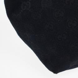 Pre Owned Gucci Black GG Canvas Britt Medium Tote Bag