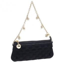 Pre Owned Gucci Black Signature “GG” Canvas Chain Link Pochette
