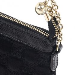 Pre Owned Gucci Black Signature “GG” Canvas Chain Link Pochette