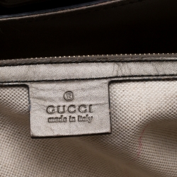 Pre Owned Gucci Olive Green Guccissima Patent Leather Large Emily Chain Shoulder Bag