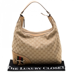 مملوكة مسبقًا حقيبة غوتشي شراشيب هورسبيت كانفاس GG بيج