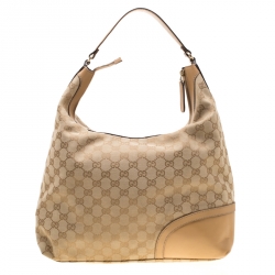 مملوكة مسبقًا حقيبة غوتشي شراشيب هورسبيت كانفاس GG بيج