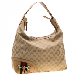 مملوكة مسبقًا حقيبة غوتشي شراشيب هورسبيت كانفاس GG بيج