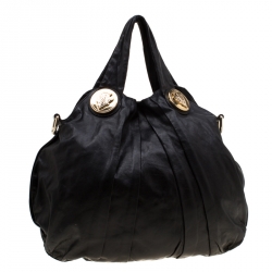 مملوكة مسبقًا Gucci Black Leather Large Hysteria Hobo