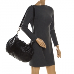 مملوكة مسبقًا Gucci Black Leather Large Hysteria Hobo