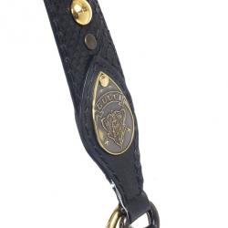 Pre Owned Gucci Babouska Black Leather Python Shoulder Bag