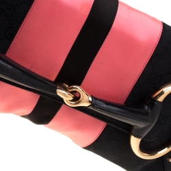 مملوكة مسبقًا حقيبة كلتش غوتشي سلسلة ويب هورسبيت توم فورد إصدار محدود صغيرة ساتان وكانفاس GG وردية/ سوداء