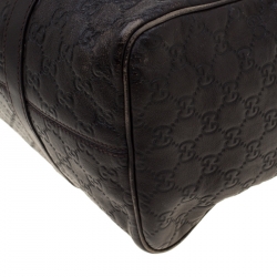 Pre Owned Gucci Dark Brown Guccissima Leather Medium Joy Boston Bag