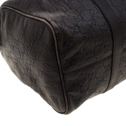 Pre Owned Gucci Dark Brown Guccissima Leather Medium Joy Boston Bag