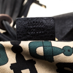 Pre Owned Gucci Black Leather Medium Babouska Indy Hobo