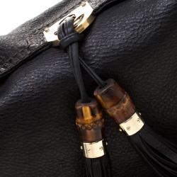 Pre Owned Gucci Black Leather Medium Babouska Indy Hobo