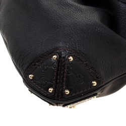 Pre Owned Gucci Black Leather Medium Babouska Indy Hobo