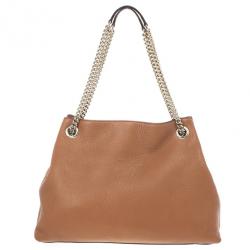 Pre Owned Gucci Soho Medium Tan Leather Tote