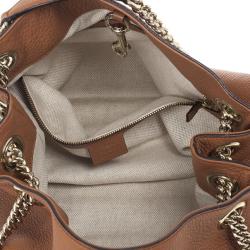 Pre Owned Gucci Soho Medium Tan Leather Tote