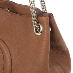 Pre Owned Gucci Soho Medium Tan Leather Tote