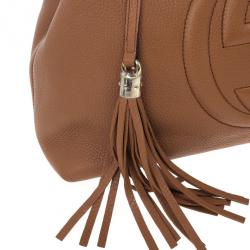 Pre Owned Gucci Soho Medium Tan Leather Tote