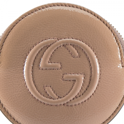 Gucci Dark Beige Patent Leather Soho Coin Purse