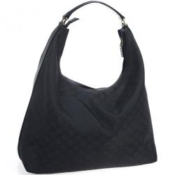 Pre Owned Gucci Original Black GG Canvas Hobo