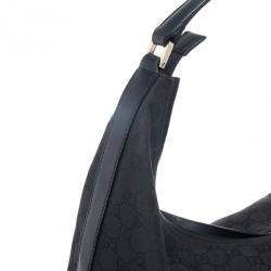 Pre Owned Gucci Original Black GG Canvas Hobo